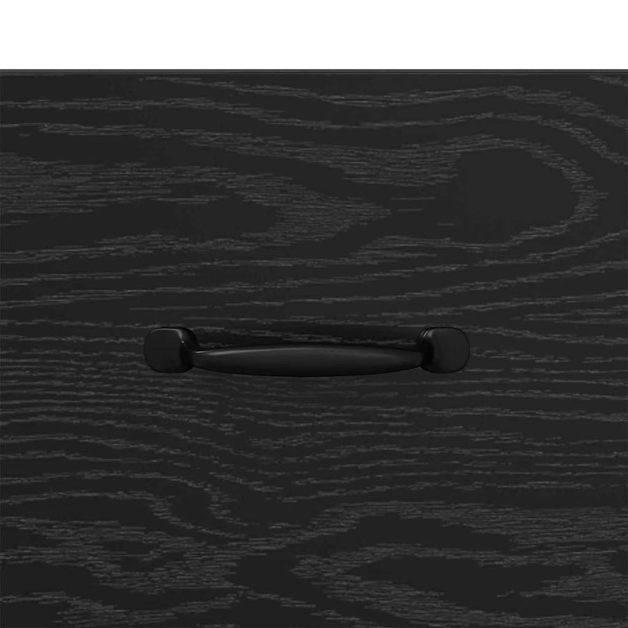 Bedkast met lade Zwart eiken 40 x 35 x 47,5 cm Bewerkt hout