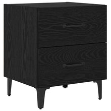 Bedkast met lade Zwart eiken 40 x 35 x 47,5 cm Bewerkt hout