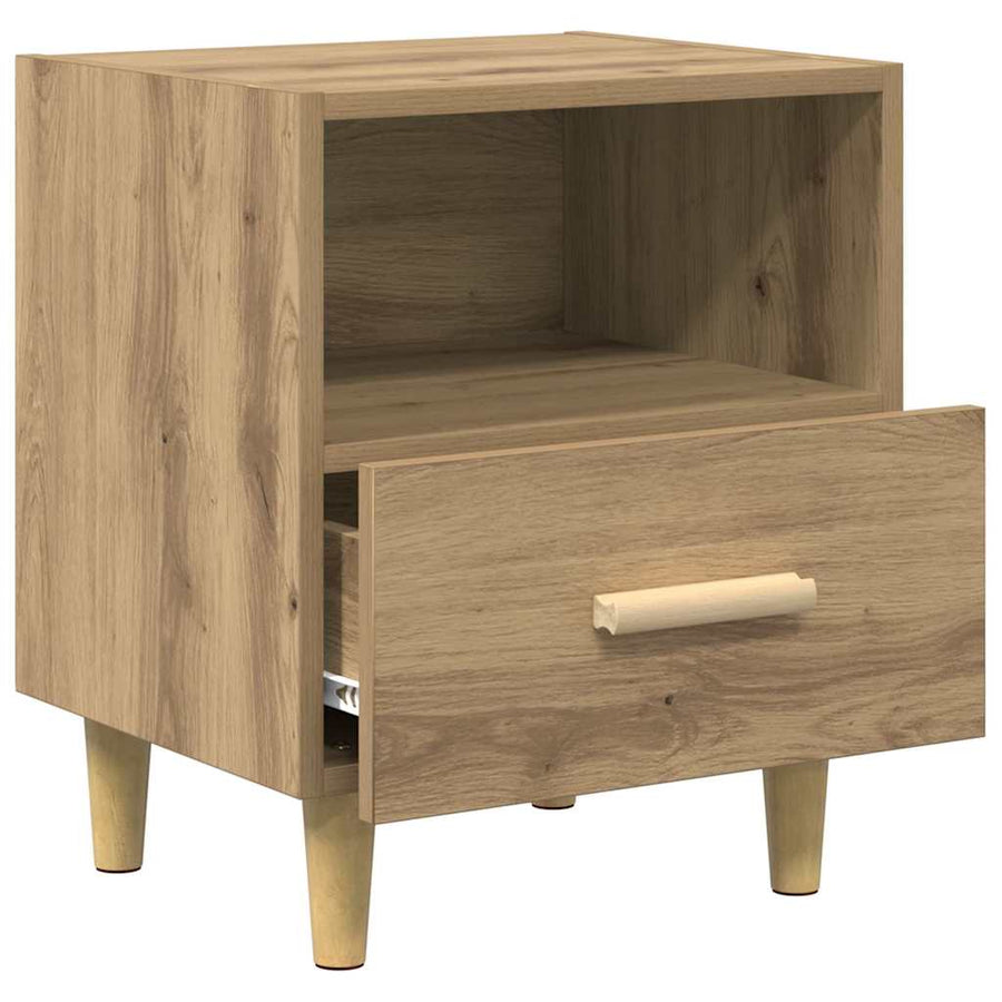 Nachtkastje met lade Artisan Eiken 40 x 35 x 47 cm Bewerkt hout