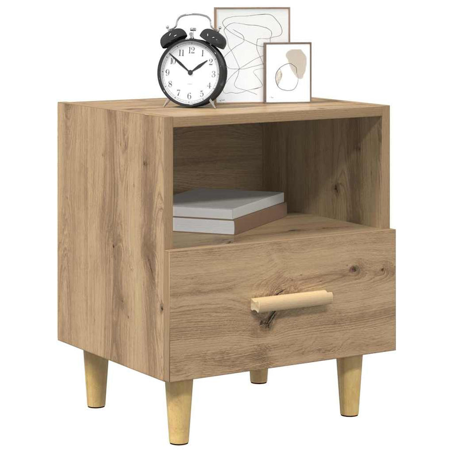 Nachtkastje met lade Artisan Eiken 40 x 35 x 47 cm Bewerkt hout