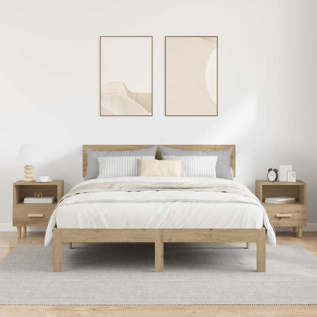 Nachtkastje 2 pcs Artisan Eiken 40 x 35 x 47 cm Bewerkt hout