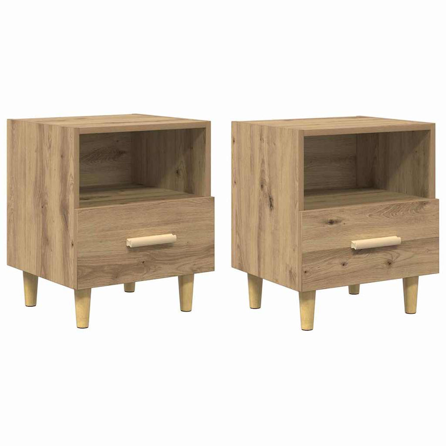 Nachtkastje 2 pcs Artisan Eiken 40 x 35 x 47 cm Bewerkt hout