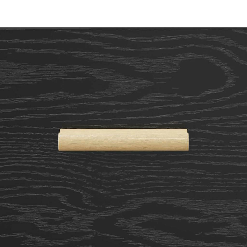 Nachtkastje met lade Zwart Eiken 40 x 35 x 47 cm Bewerkt hout