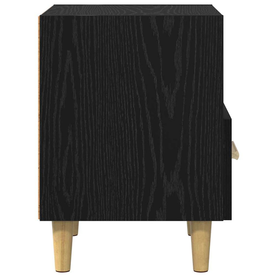 Nachtkastje met lade Zwart Eiken 40 x 35 x 47 cm Bewerkt hout