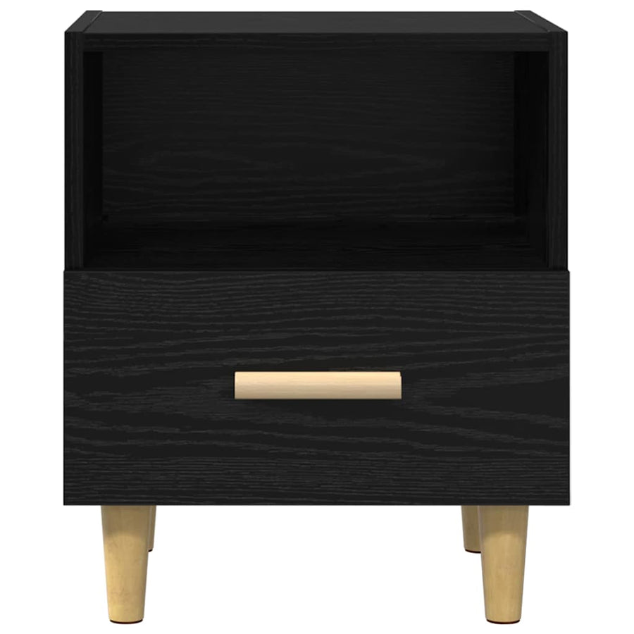 Nachtkastje 2 pcs Zwart Eiken 40 x 35 x 47 cm Bewerkt hout