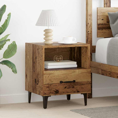 Nachtkastje met lade Oudhout 40 x 35 x 47,5 cm Bewerkt hout