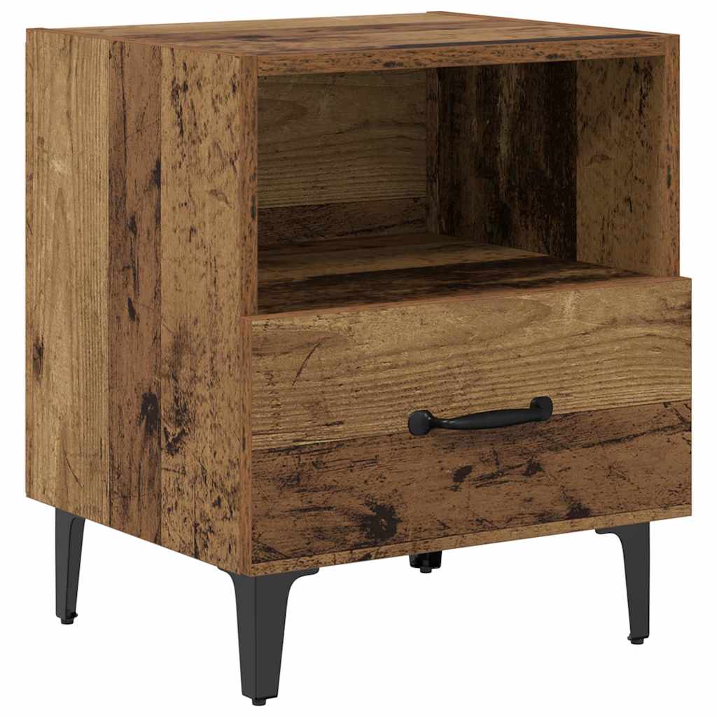 Nachtkastje met lade Oudhout 40 x 35 x 47,5 cm Bewerkt hout