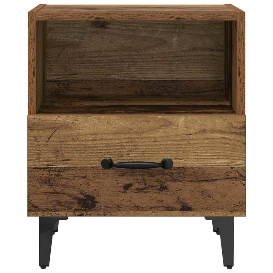 Nachtkastje met lade Oudhout 40 x 35 x 47,5 cm Bewerkt hout
