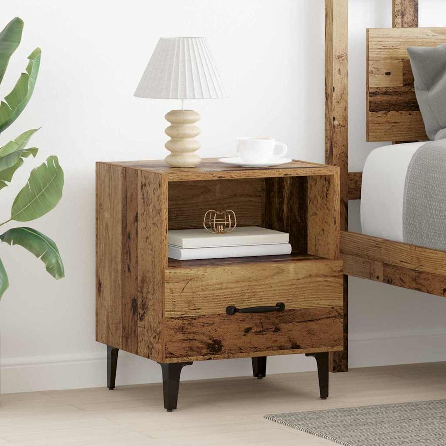 Nachtkastje 2 pcs Oud hout 40 x 35 x 47,5 cm Bewerkt hout