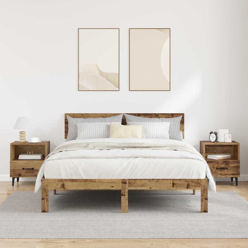 Nachtkastje 2 pcs Oud hout 40 x 35 x 47,5 cm Bewerkt hout