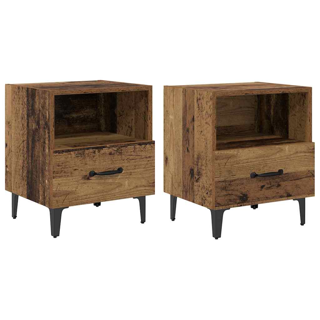 Nachtkastje 2 pcs Oud hout 40 x 35 x 47,5 cm Bewerkt hout