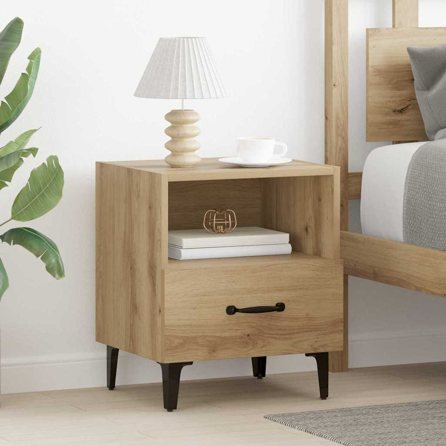 Nachtkastje Artisan Eiken 40 x 35 x 47,5 cm Bewerkt hout