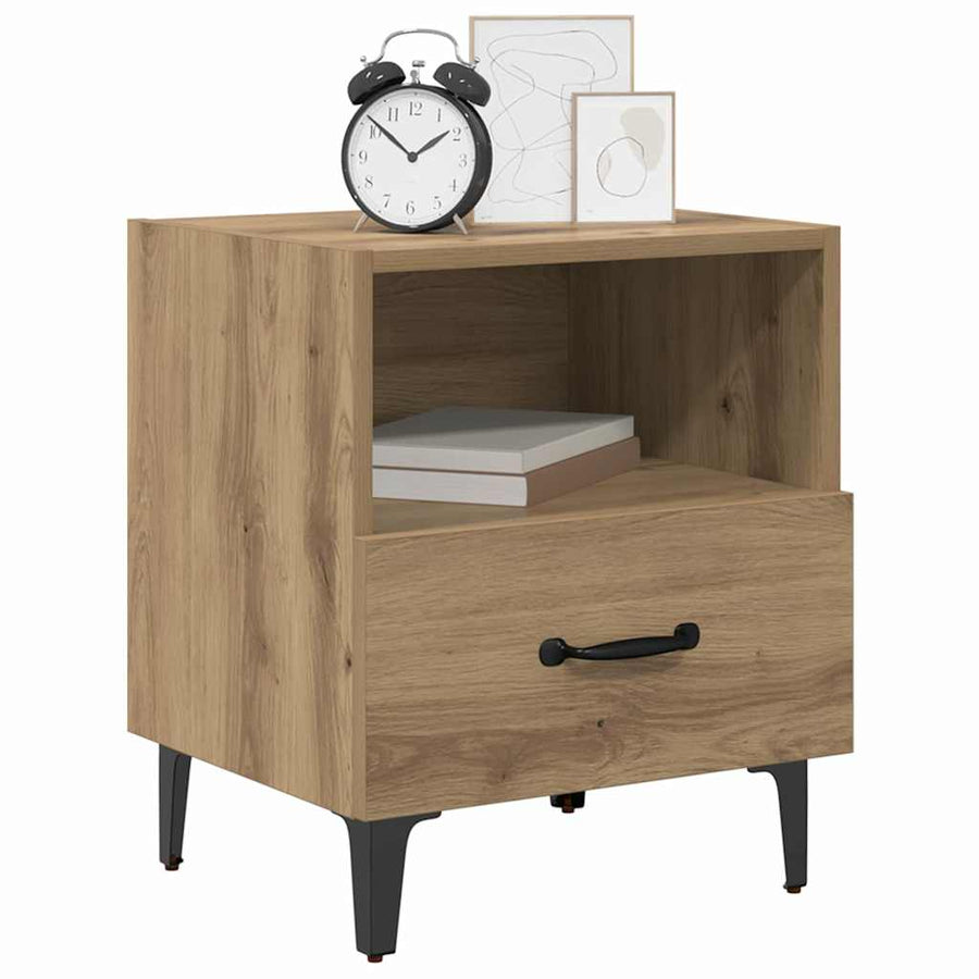Nachtkastje Artisan Eiken 40 x 35 x 47,5 cm Bewerkt hout