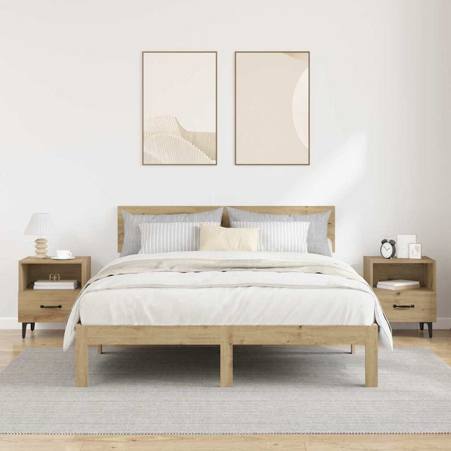 Nachtkastje 2 pcs Artisan Eiken 40 x 35 x 47,5 cm Bewerkt hout