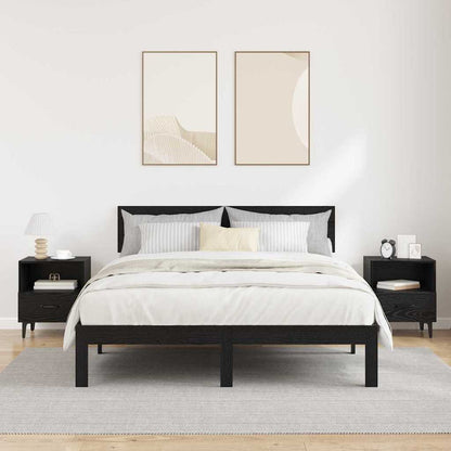 Nachtkastje 2 pcs Zwart eiken 40 x 35 x 47,5 cm Bewerkt hout