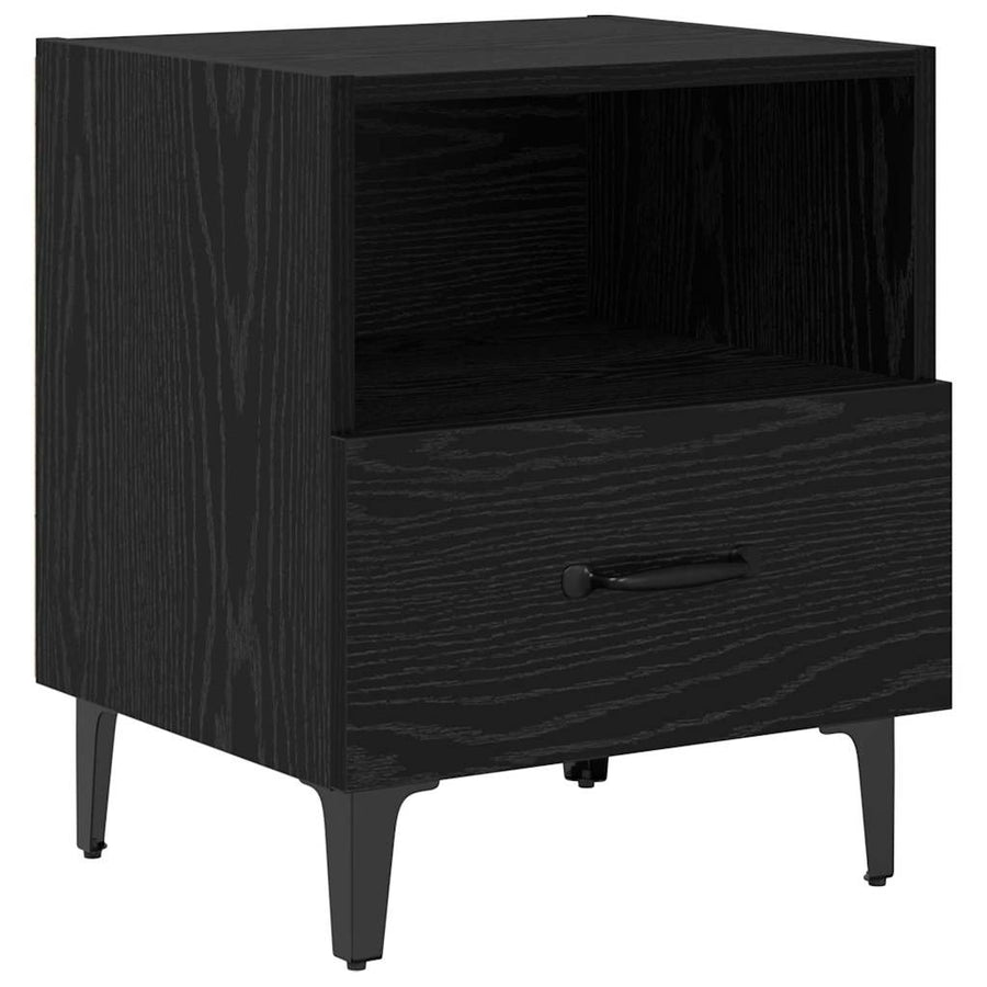 Nachtkastje 2 pcs Zwart eiken 40 x 35 x 47,5 cm Bewerkt hout