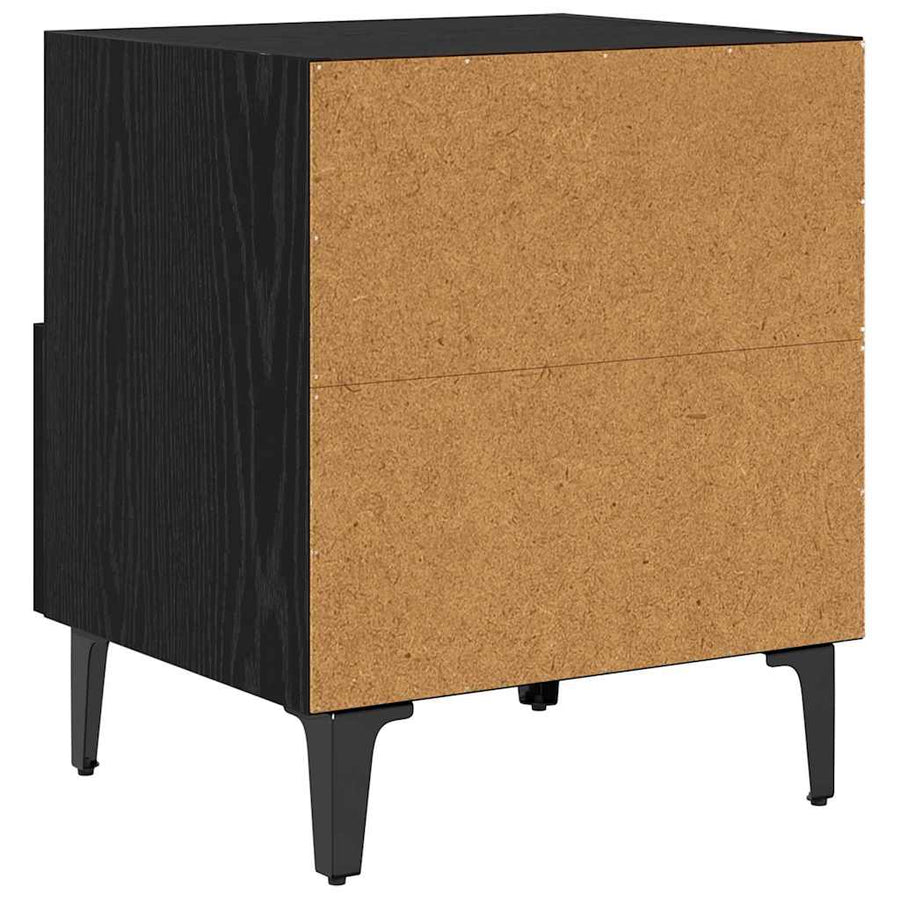 Nachtkastje 2 pcs Zwart eiken 40 x 35 x 47,5 cm Bewerkt hout
