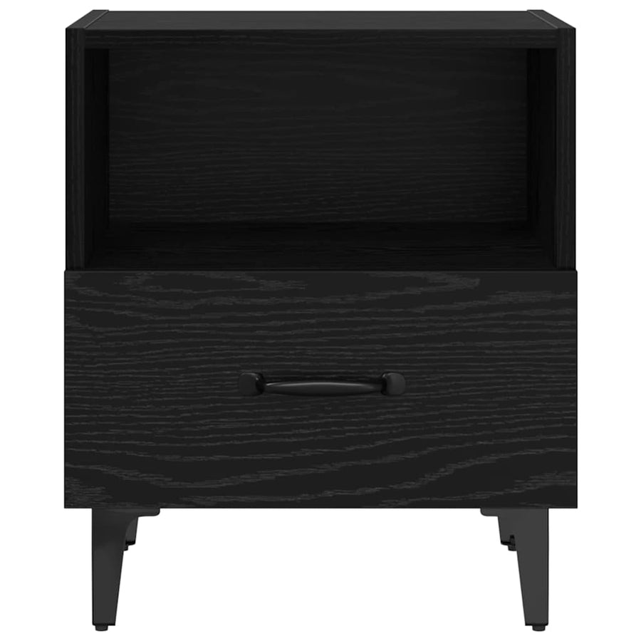 Nachtkastje 2 pcs Zwart eiken 40 x 35 x 47,5 cm Bewerkt hout