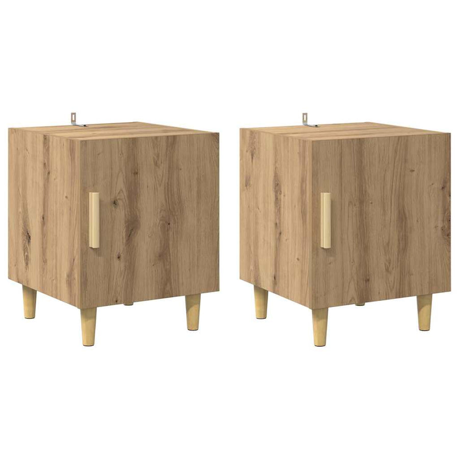 Nachtkastje 2 pcs Artisan Eiken 40 x 40 x 50 cm Bewerkt hout