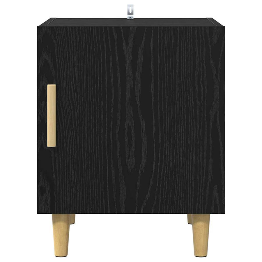 Nachtkastje 2 pcs Zwart Eiken 40 x 40 x 50 cm Bewerkt hout