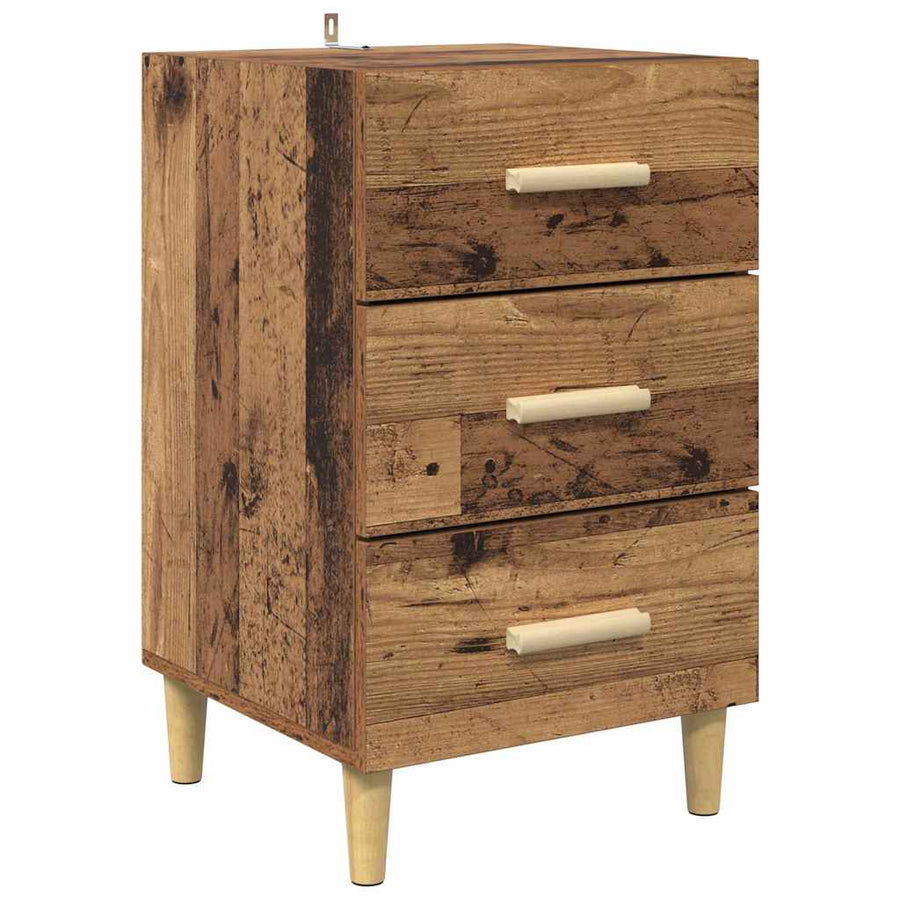 Nachtkastje Oudhout 40 x 40 x 66 cm Bewerkt hout