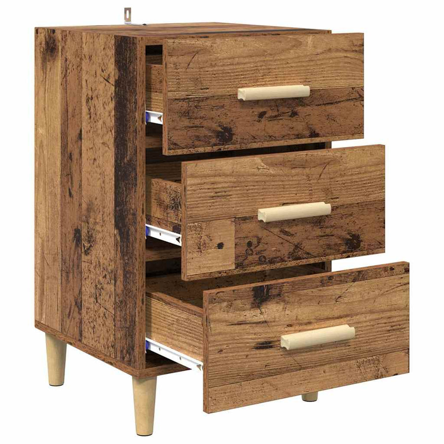 Nachtkastje Oudhout 40 x 40 x 66 cm Bewerkt hout