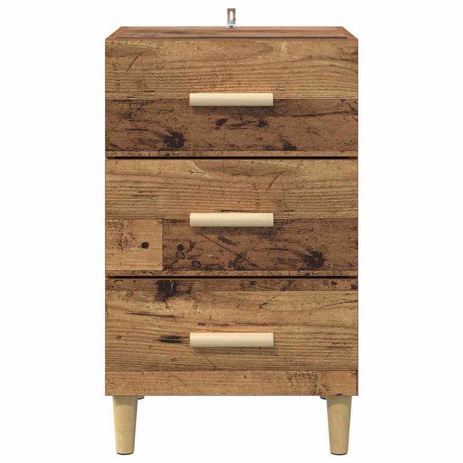 Nachtkastje Oudhout 40 x 40 x 66 cm Bewerkt hout