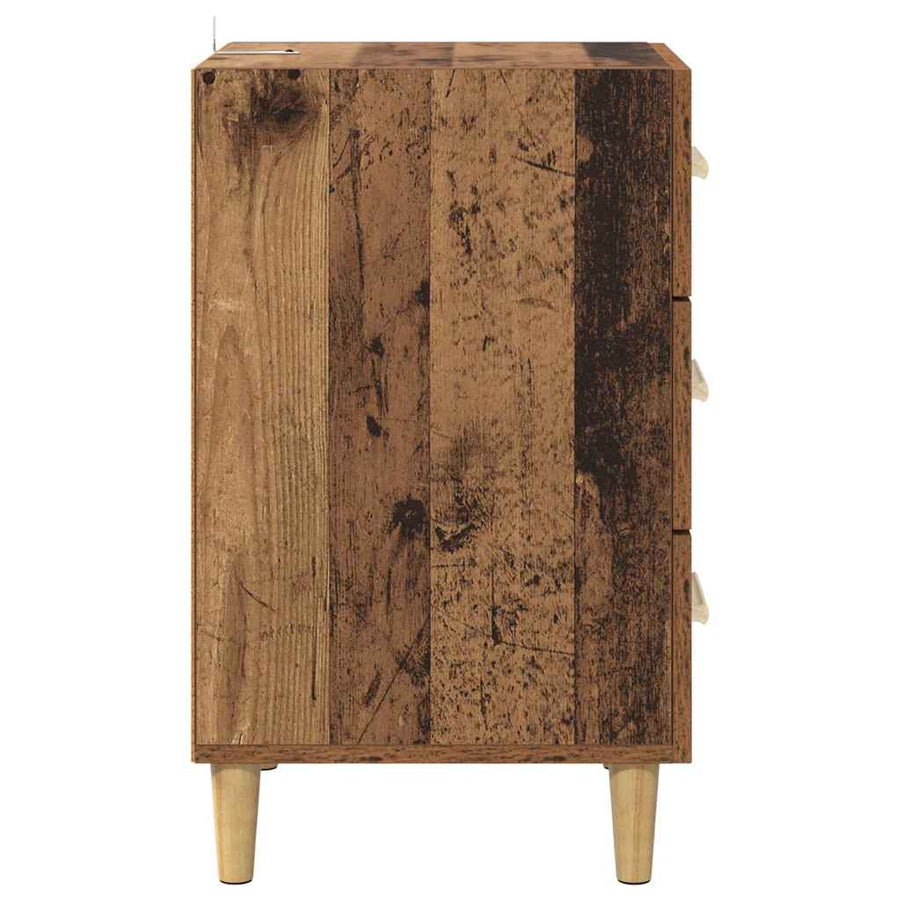 Nachtkastje Oudhout 40 x 40 x 66 cm Bewerkt hout