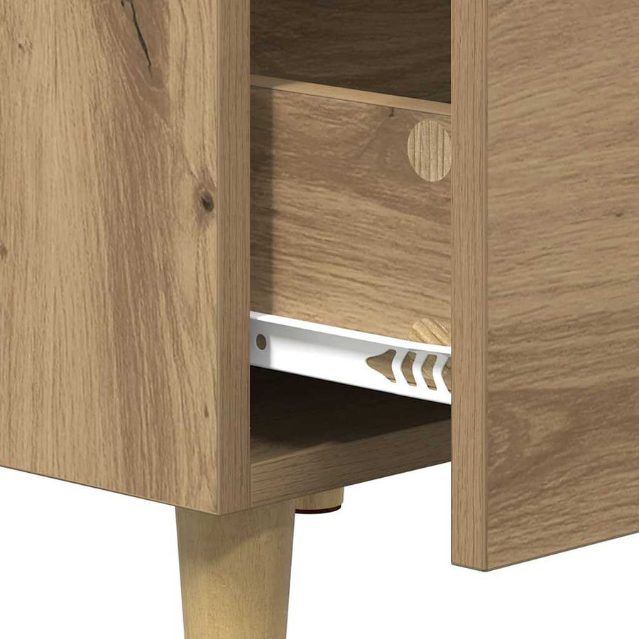Nachtkastje Artisan Eiken 40 x 40 x 66 cm Bewerkt hout