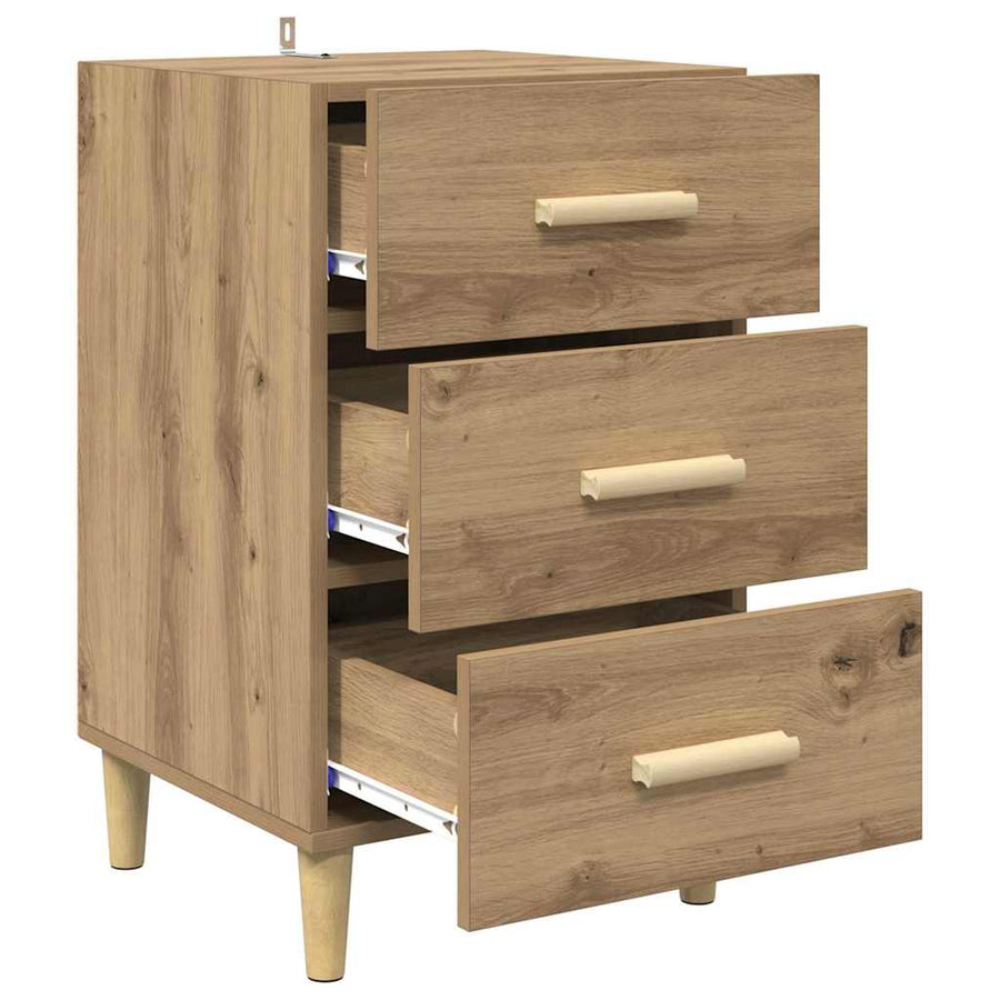 Nachtkastje Artisan Eiken 40 x 40 x 66 cm Bewerkt hout