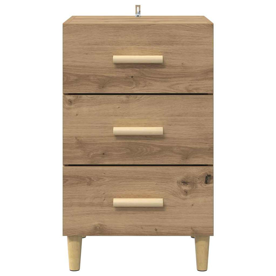 Nachtkastje Artisan Eiken 40 x 40 x 66 cm Bewerkt hout
