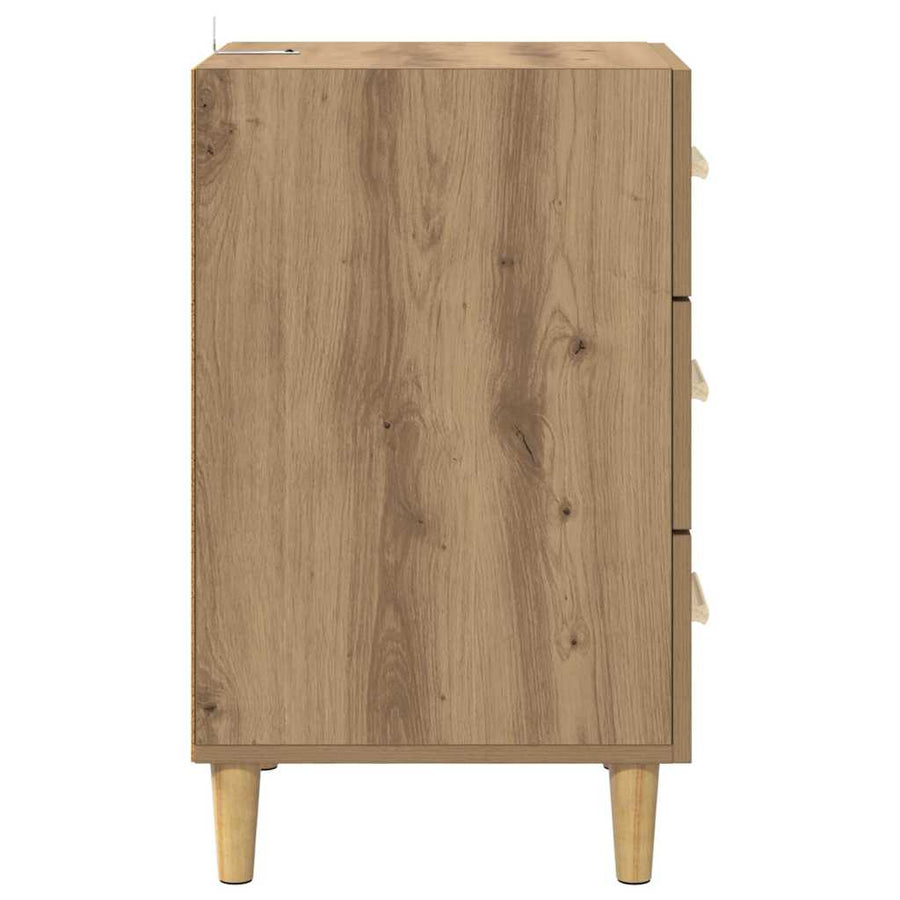 Nachtkastje Artisan Eiken 40 x 40 x 66 cm Bewerkt hout