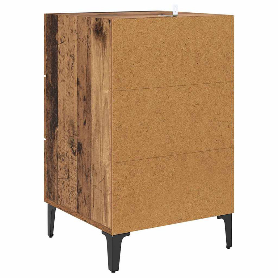 Nachtkastje met lade Oud hout 40 x 40 x 66 cm Bewerkt hout