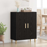 Dressoir 70x34x90 cm zwart eiken bewerkt hout