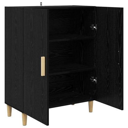 Dressoir Zwart Eiken 70 x 34 x 90 cm Bewerkt hout