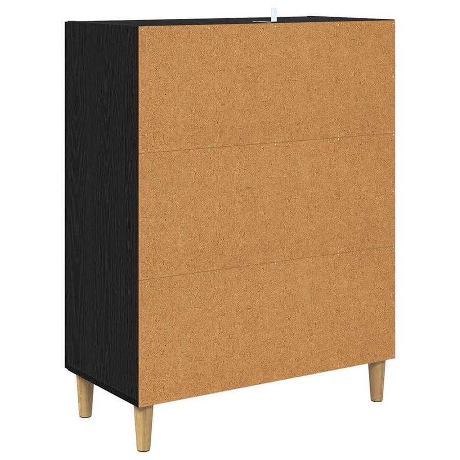 Dressoir Zwart Eiken 70 x 34 x 90 cm Bewerkt hout