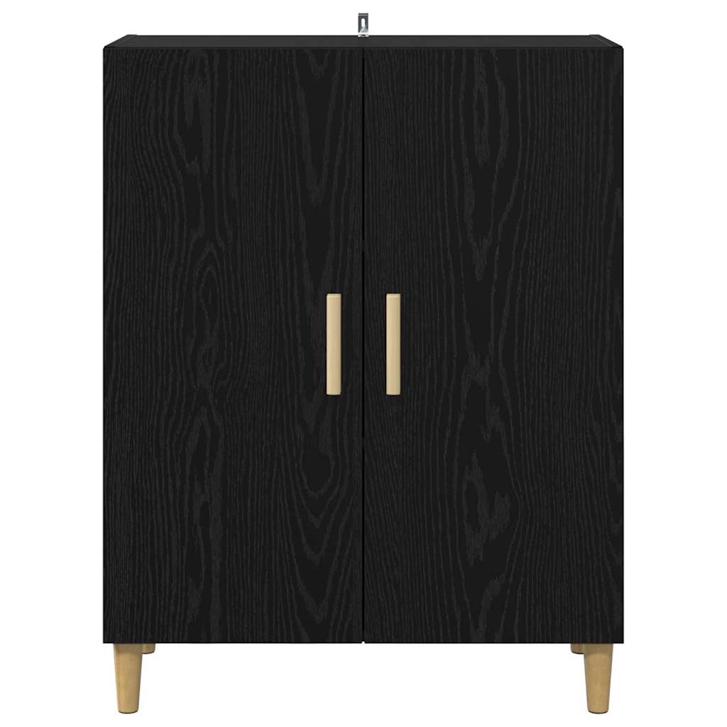 Dressoir Zwart Eiken 70 x 34 x 90 cm Bewerkt hout
