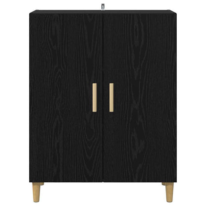Dressoir Zwart Eiken 70 x 34 x 90 cm Bewerkt hout
