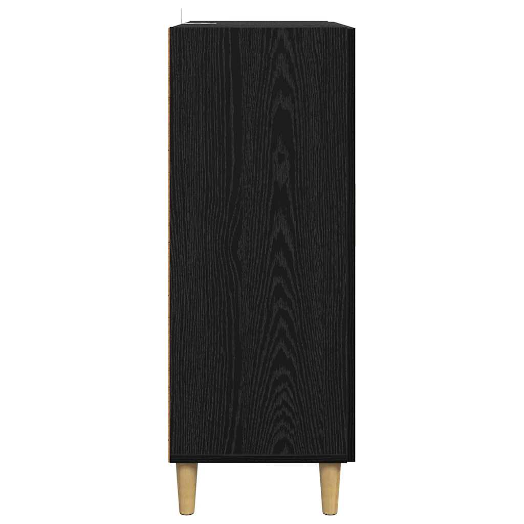 Dressoir Zwart Eiken 70 x 34 x 90 cm Bewerkt hout