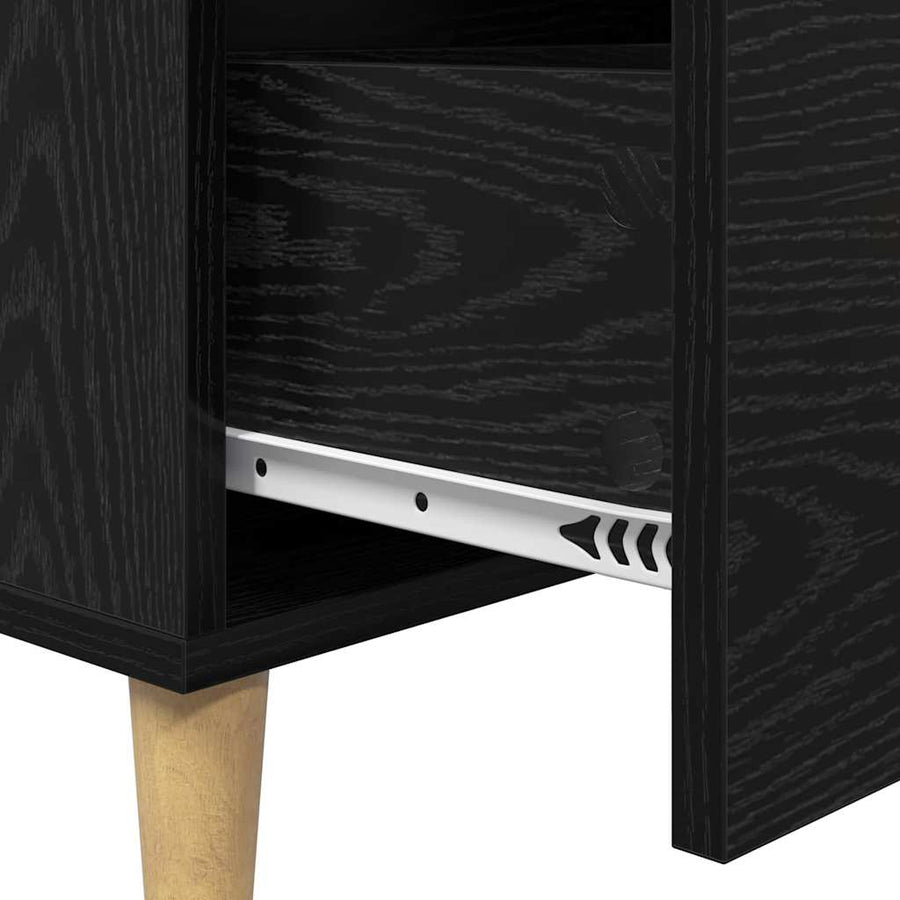 Dressoir Zwart Eiken 69,5 x 34 x 90 cm Bewerkt hout