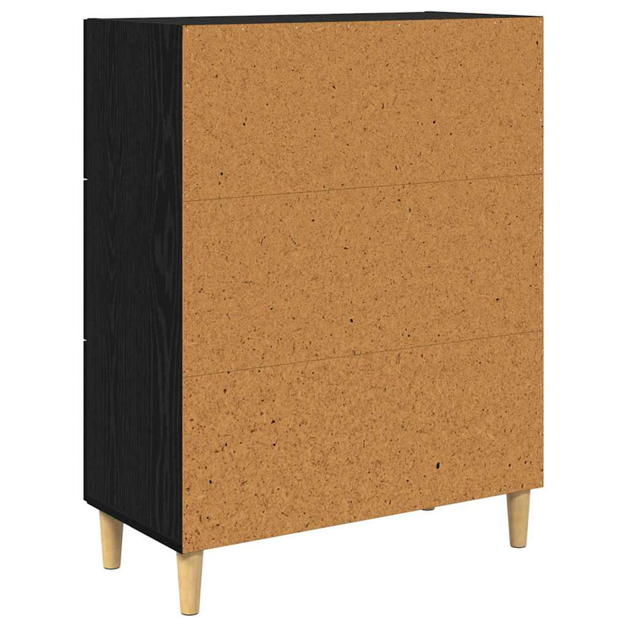 Dressoir Zwart Eiken 69,5 x 34 x 90 cm Bewerkt hout