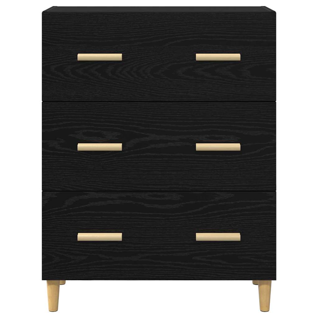 Dressoir Zwart Eiken 69,5 x 34 x 90 cm Bewerkt hout