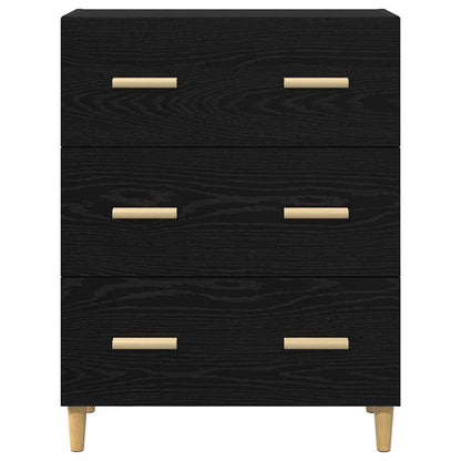 Dressoir Zwart Eiken 69,5 x 34 x 90 cm Bewerkt hout