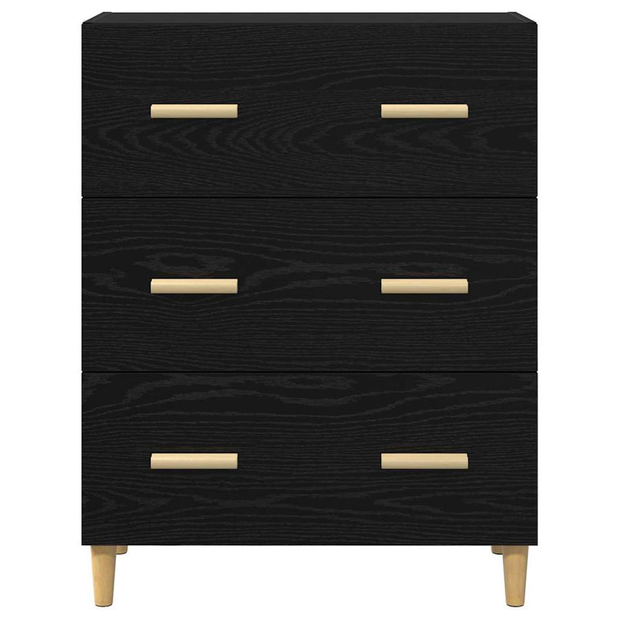 Dressoir Zwart Eiken 69,5 x 34 x 90 cm Bewerkt hout