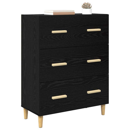 Dressoir Zwart Eiken 69,5 x 34 x 90 cm Bewerkt hout
