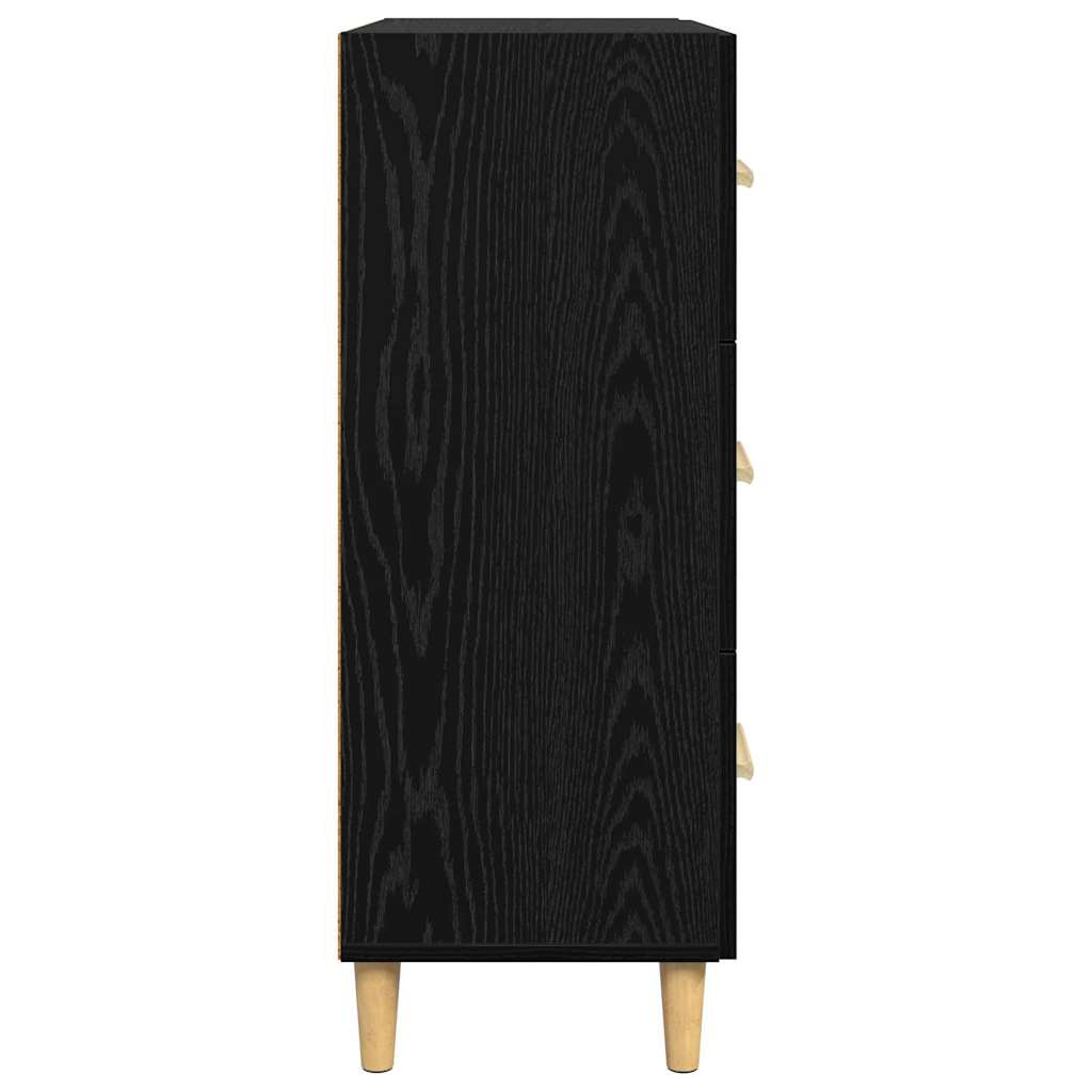 Dressoir Zwart Eiken 69,5 x 34 x 90 cm Bewerkt hout