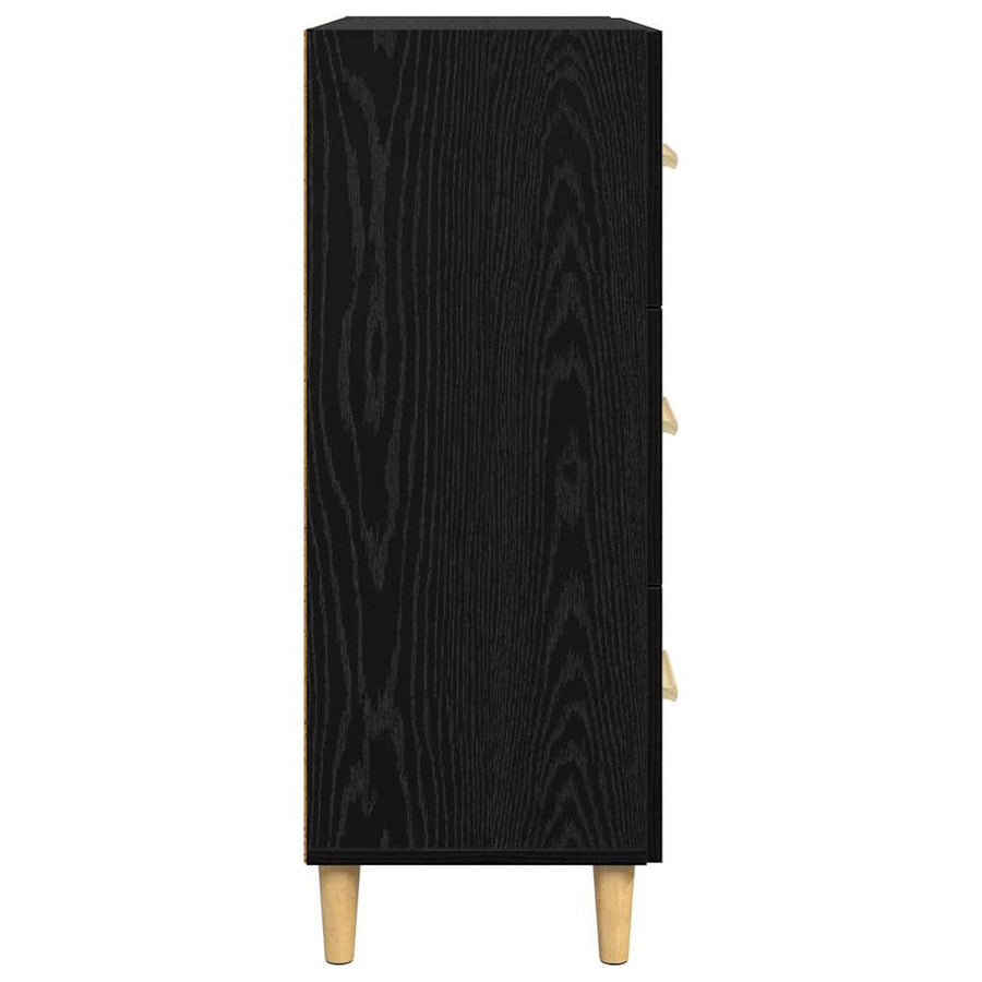 Dressoir Zwart Eiken 69,5 x 34 x 90 cm Bewerkt hout