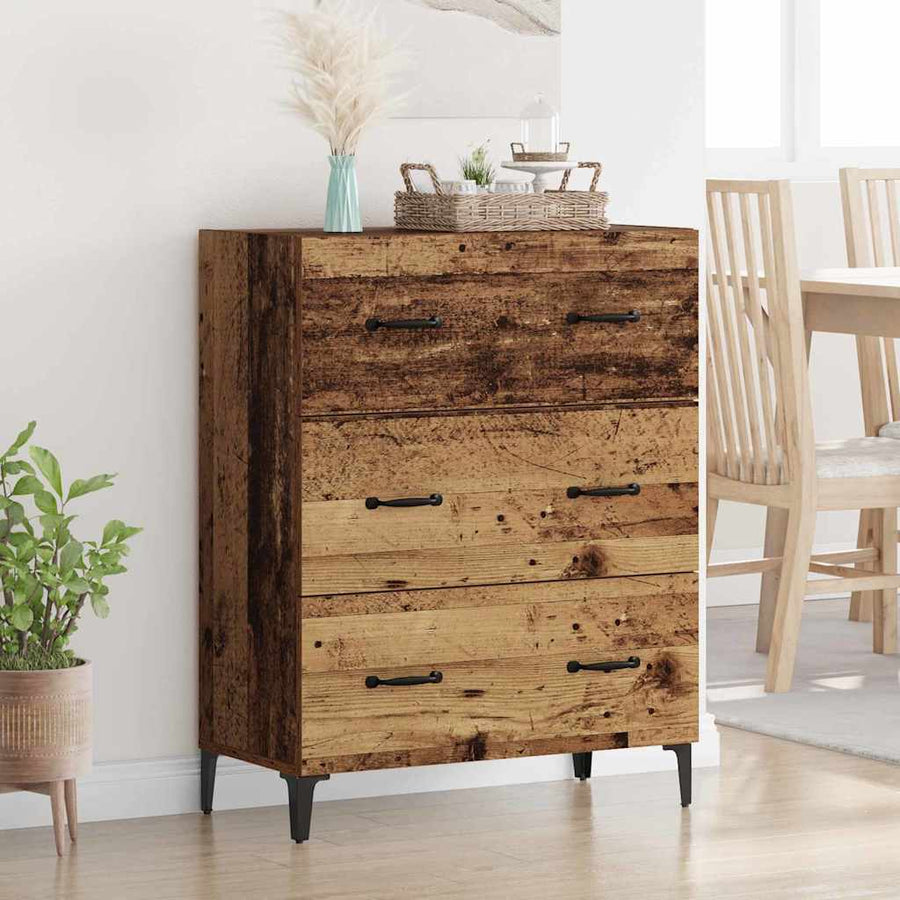 Dressoir Oud hout 69,5 x 34 x 90 cm Gemonteerd hout en ijzer