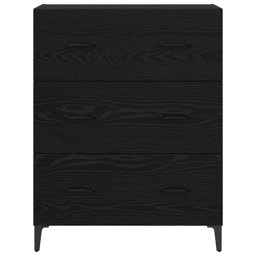 Dressoir Zwart Eiken 69,5 x 34 x 90 cm Gemonteerd hout en ijzer