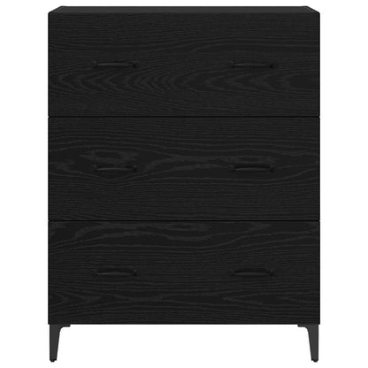 Dressoir Zwart Eiken 69,5 x 34 x 90 cm Gemonteerd hout en ijzer